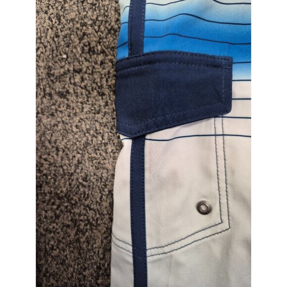 Goodfellow & Co Mens Blue Gradient Board Shorts W33 4-Way Stretch With Pocket & - Picture 5 of 6